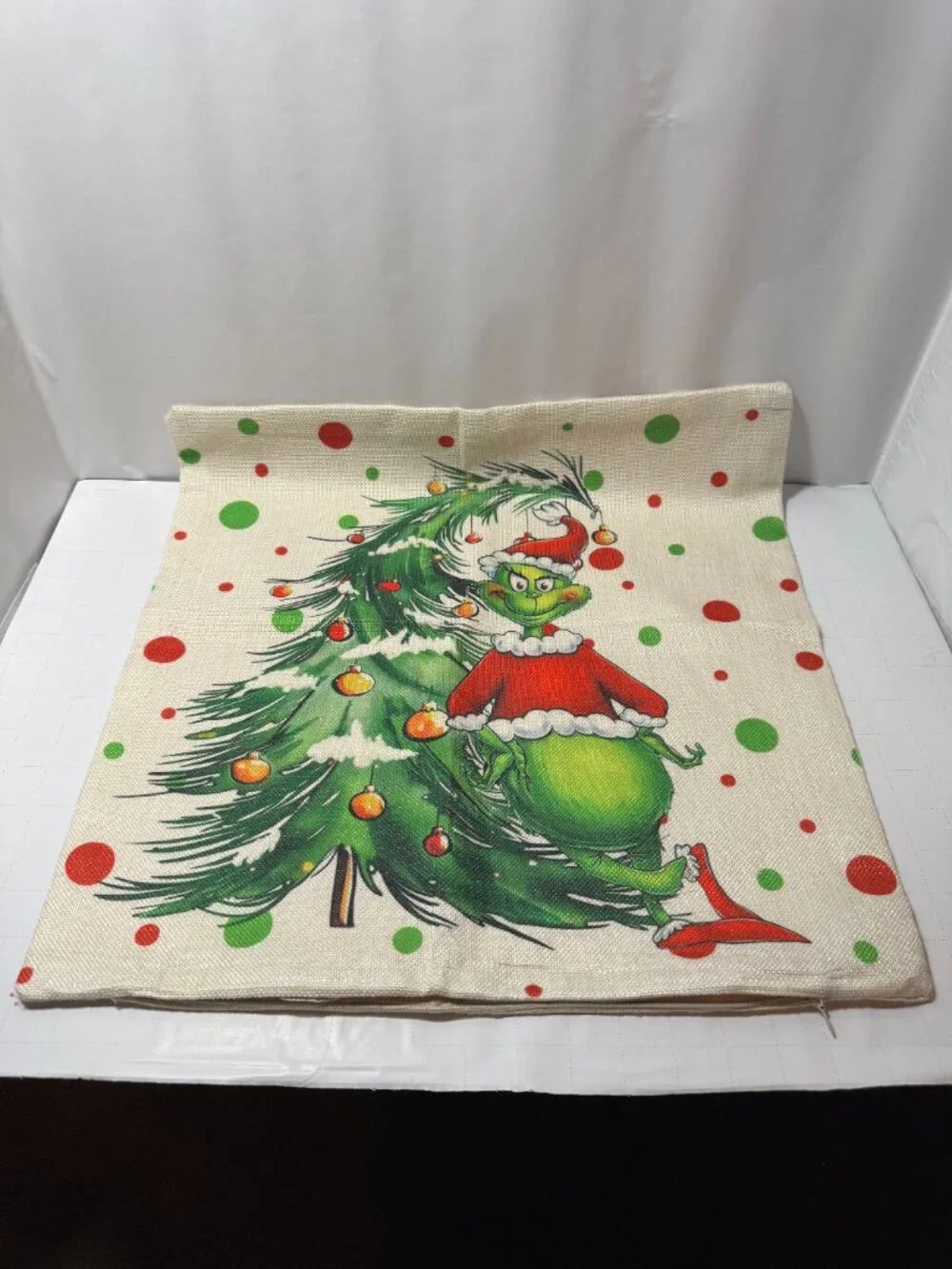 Grinch Christmas Pillow Covers Set of 4 18x18 Holiday Throw Cushion Covers